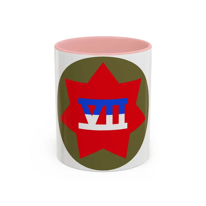 VII Corps (U.S. Army) Accent Coffee Mug 11oz Pink - Go Mug Yourself
