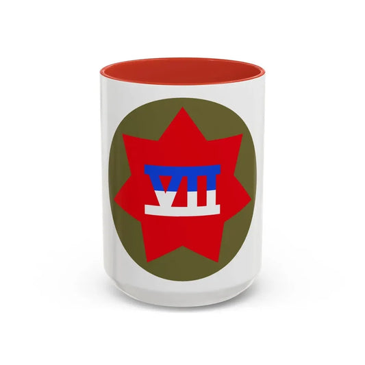VII Corps (U.S. Army) Accent Coffee Mug 15oz Red - Go Mug Yourself
