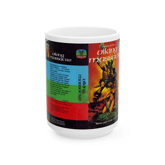 VIKING MASSACRE (VHS COVER) - White Coffee Mug 15oz - Go Mug Yourself