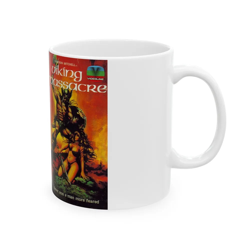 VIKING MASSACRE (VHS COVER) - White Coffee Mug-Go Mug Yourself