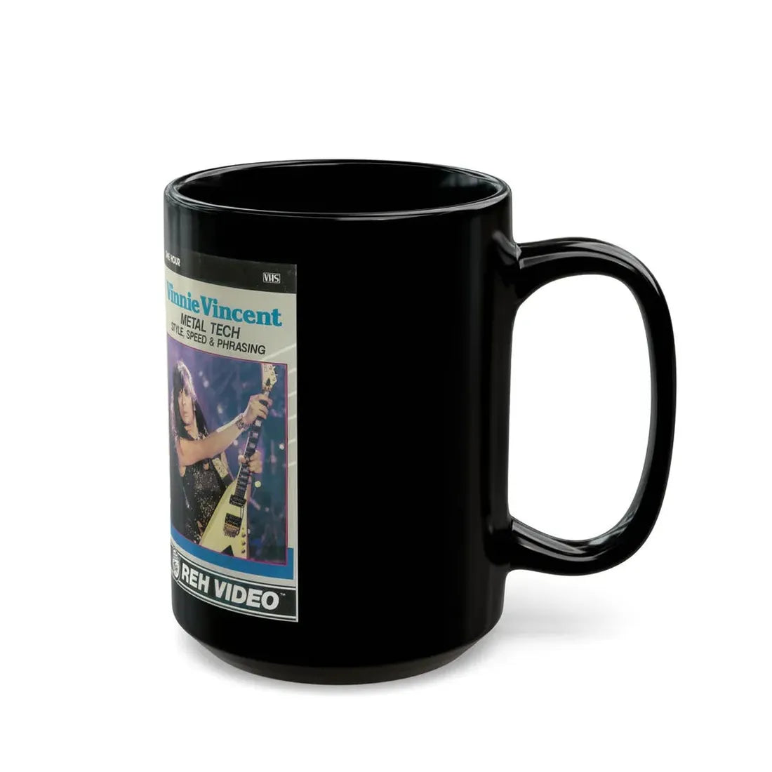 VINNIE VINCENT METAL TECH STYLE SPEED AND PHRASING (VHS COVER) - Black Coffee Mug - Go Mug Yourself