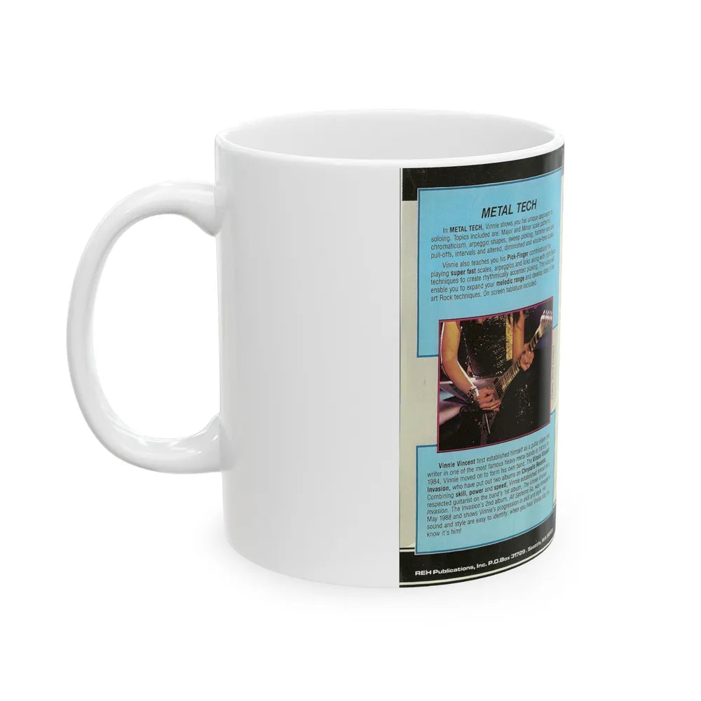 VINNIE VINCENT METAL TECH STYLE SPEED AND PHRASING (VHS COVER) - White Coffee Mug-Go Mug Yourself