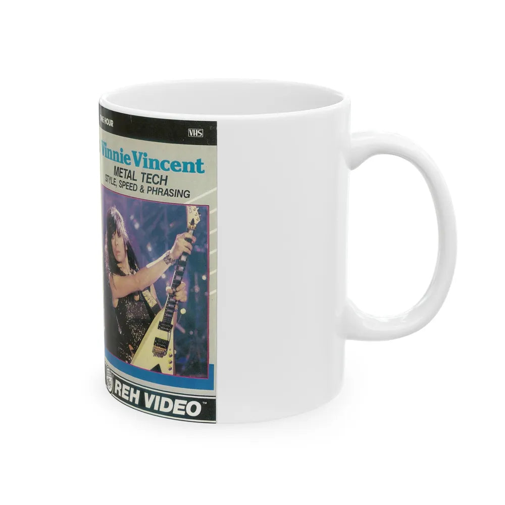 VINNIE VINCENT METAL TECH STYLE SPEED AND PHRASING (VHS COVER) - White Coffee Mug-Go Mug Yourself