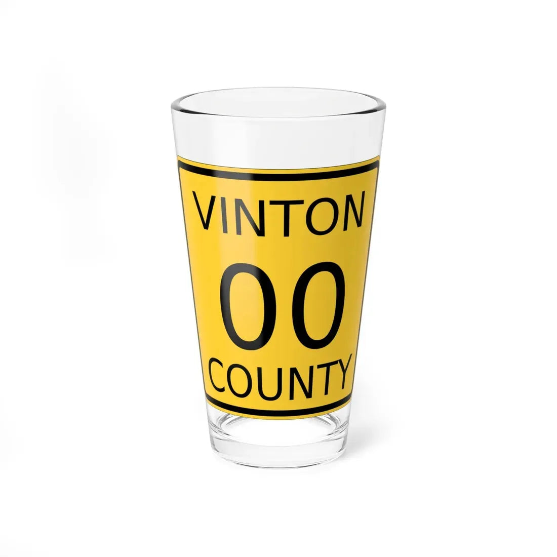 Vinton County OH template (Ohio) (Road Sign) Pint Glass 16oz 16oz - Go Mug Yourself