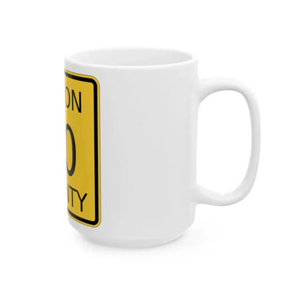 Vinton County OH template (Ohio) (Road Sign) White Coffee Mug - Go Mug Yourself
