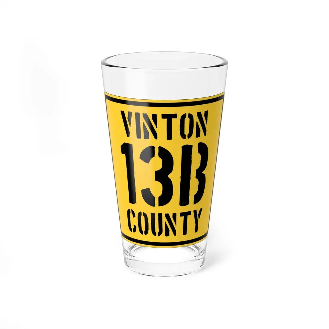 Vinton County Route 13B OH (Ohio) (Road Sign) Pint Glass 16oz 16oz - Go Mug Yourself
