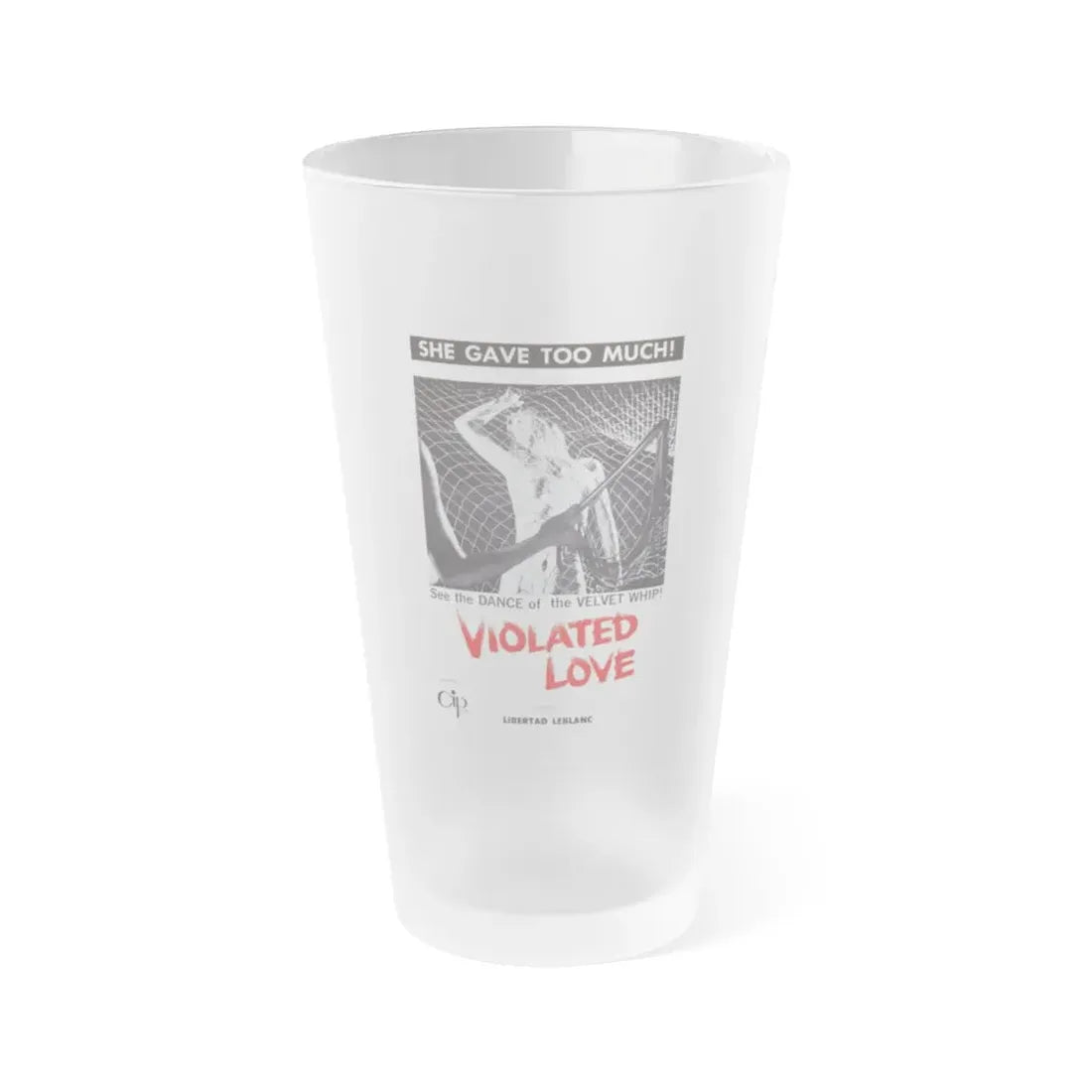 VIOLATED LOVE 1963 Movie Poster - Frosted Pint Glass 16oz 16oz Frosted - Go Mug Yourself