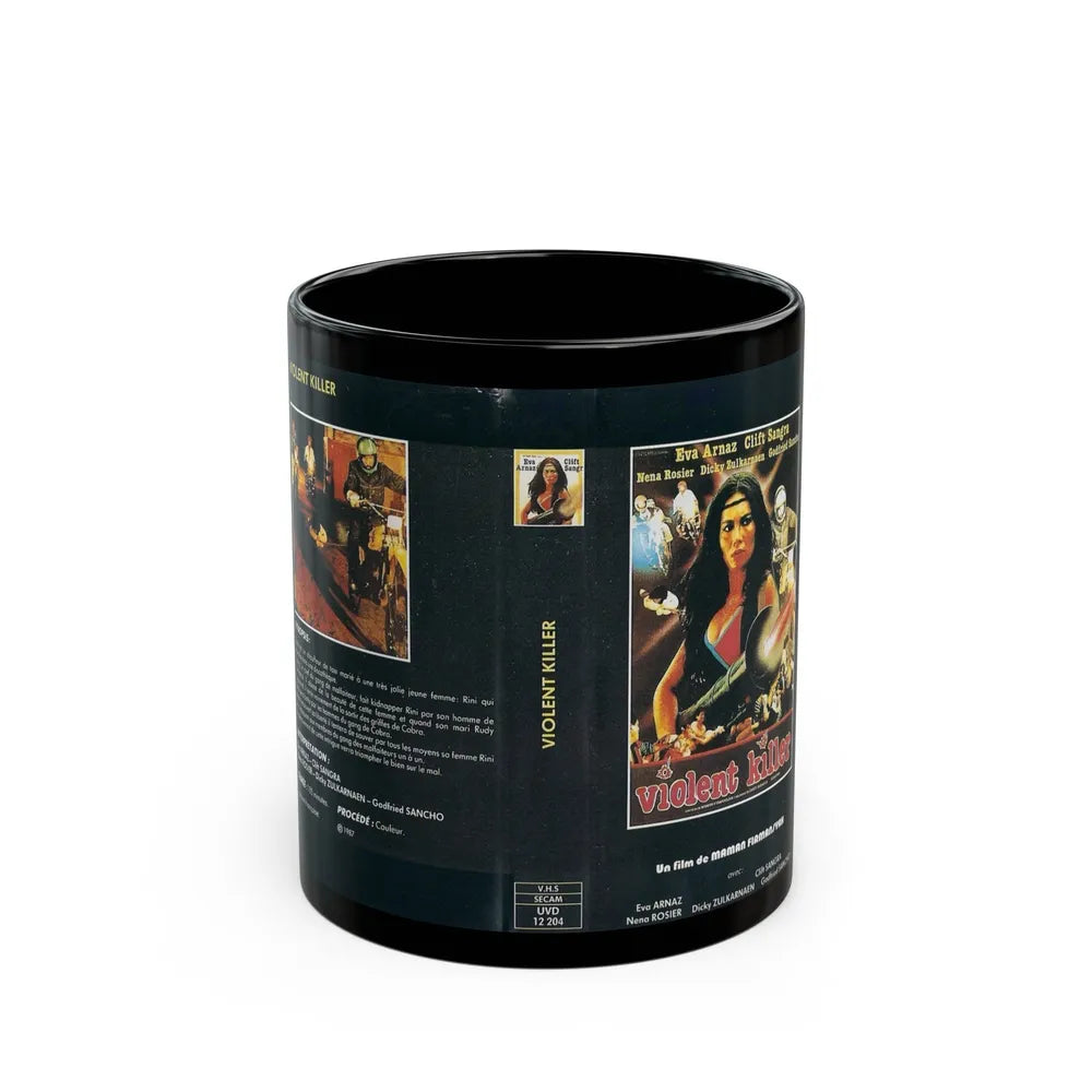 VIOLENT KILLER (VHS COVER) - Black Coffee Mug-11oz-Go Mug Yourself