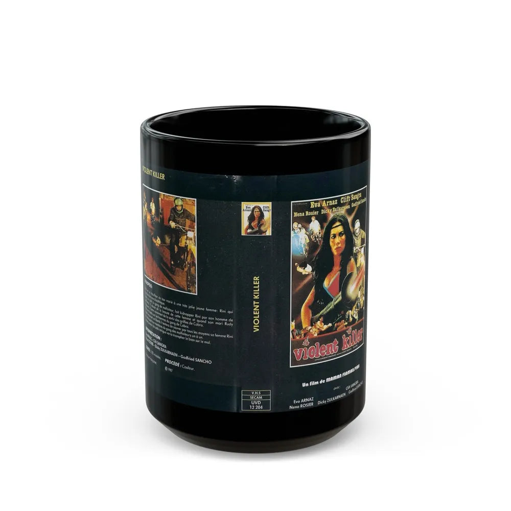 VIOLENT KILLER (VHS COVER) - Black Coffee Mug-15oz-Go Mug Yourself