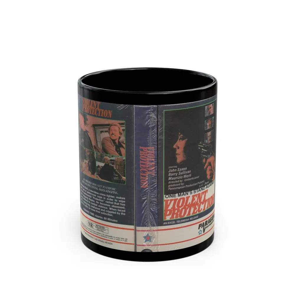 VIOLENT PROTECTION (VHS COVER) - Black Coffee Mug-11oz-Go Mug Yourself