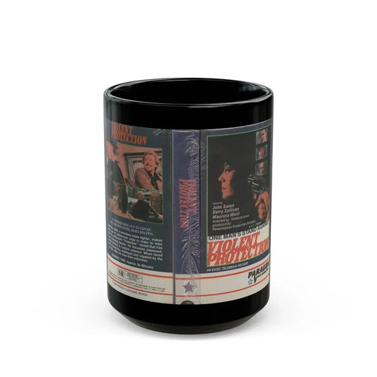 VIOLENT PROTECTION (VHS COVER) - Black Coffee Mug 15oz - Go Mug Yourself