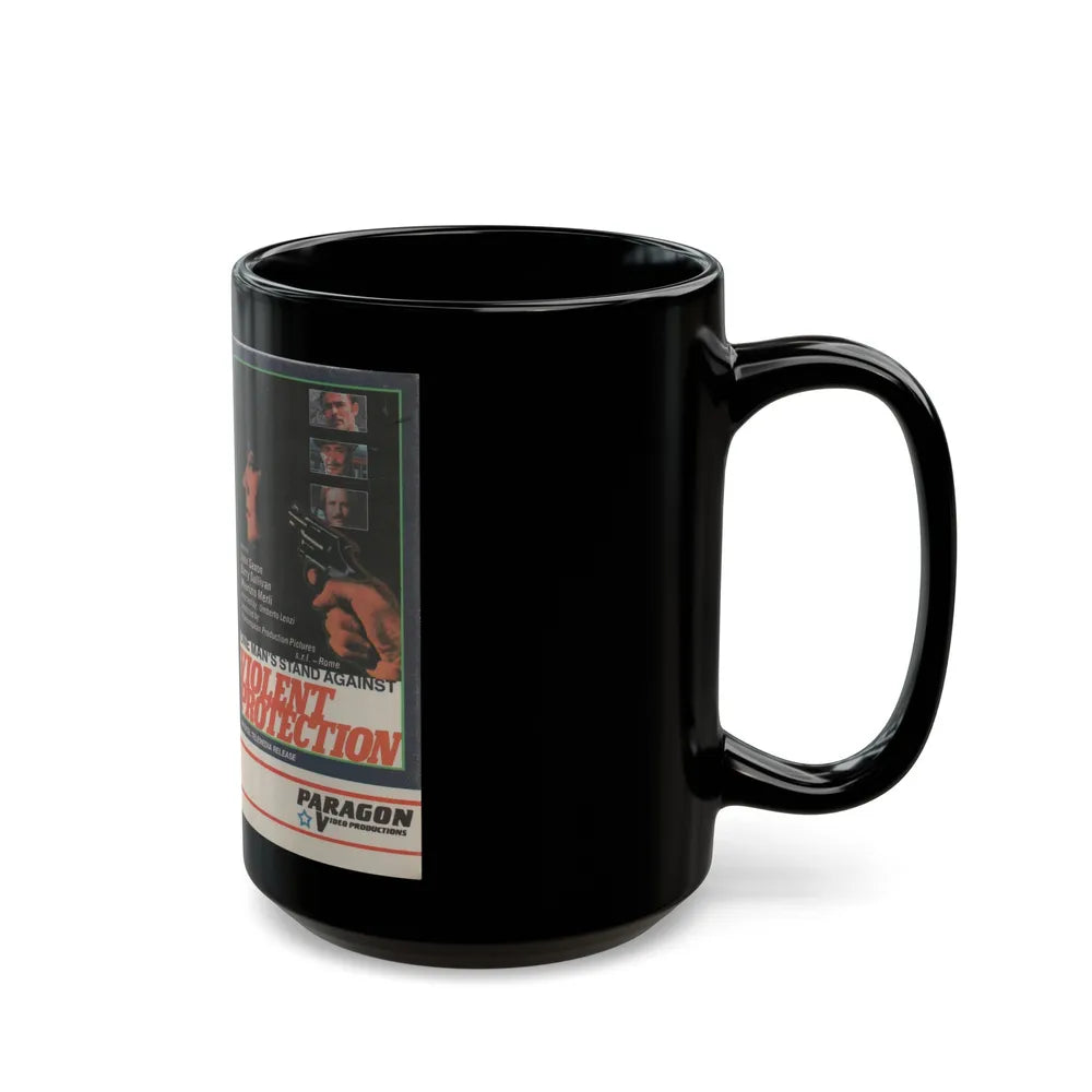 VIOLENT PROTECTION (VHS COVER) - Black Coffee Mug-Go Mug Yourself