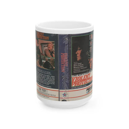 VIOLENT PROTECTION (VHS COVER) - White Coffee Mug-15oz-Go Mug Yourself