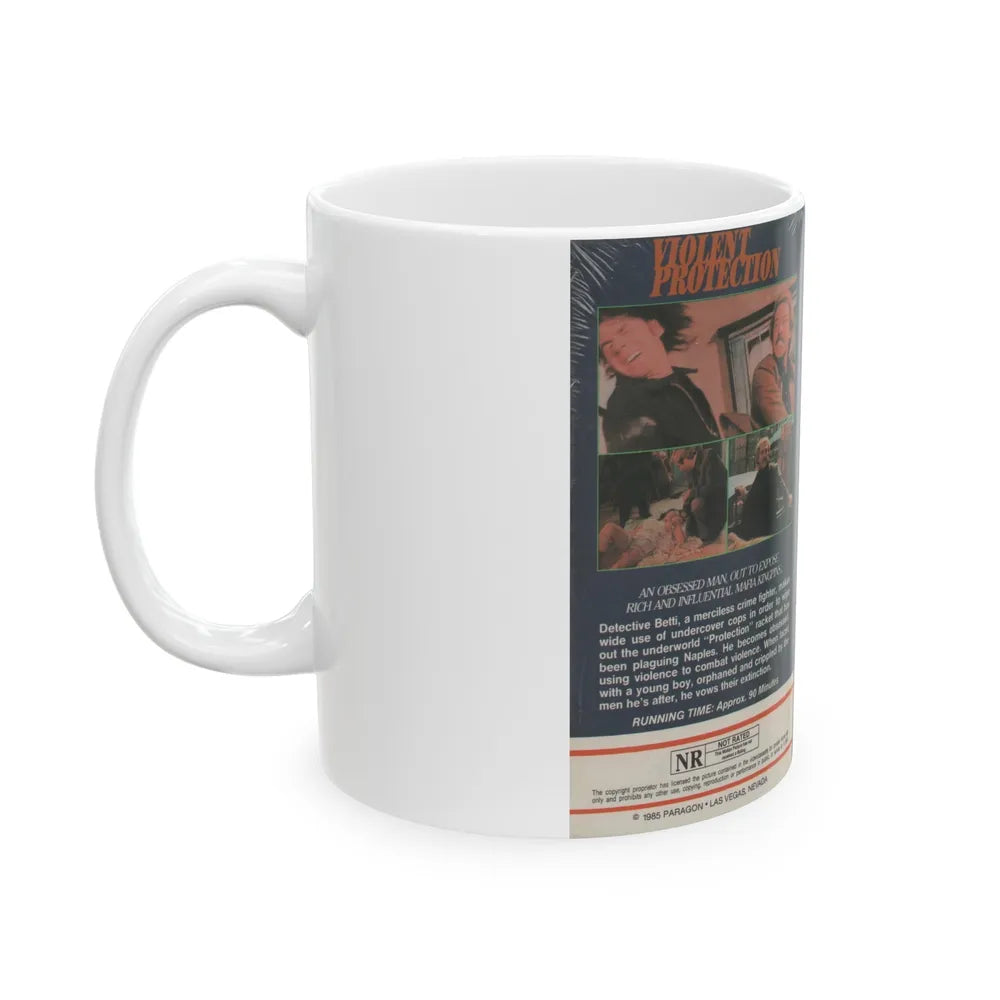 VIOLENT PROTECTION (VHS COVER) - White Coffee Mug-Go Mug Yourself