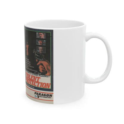 VIOLENT PROTECTION (VHS COVER) - White Coffee Mug-Go Mug Yourself