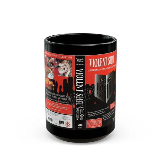 VIOLENT SHIT (VHS COVER) - Black Coffee Mug-15oz-Go Mug Yourself