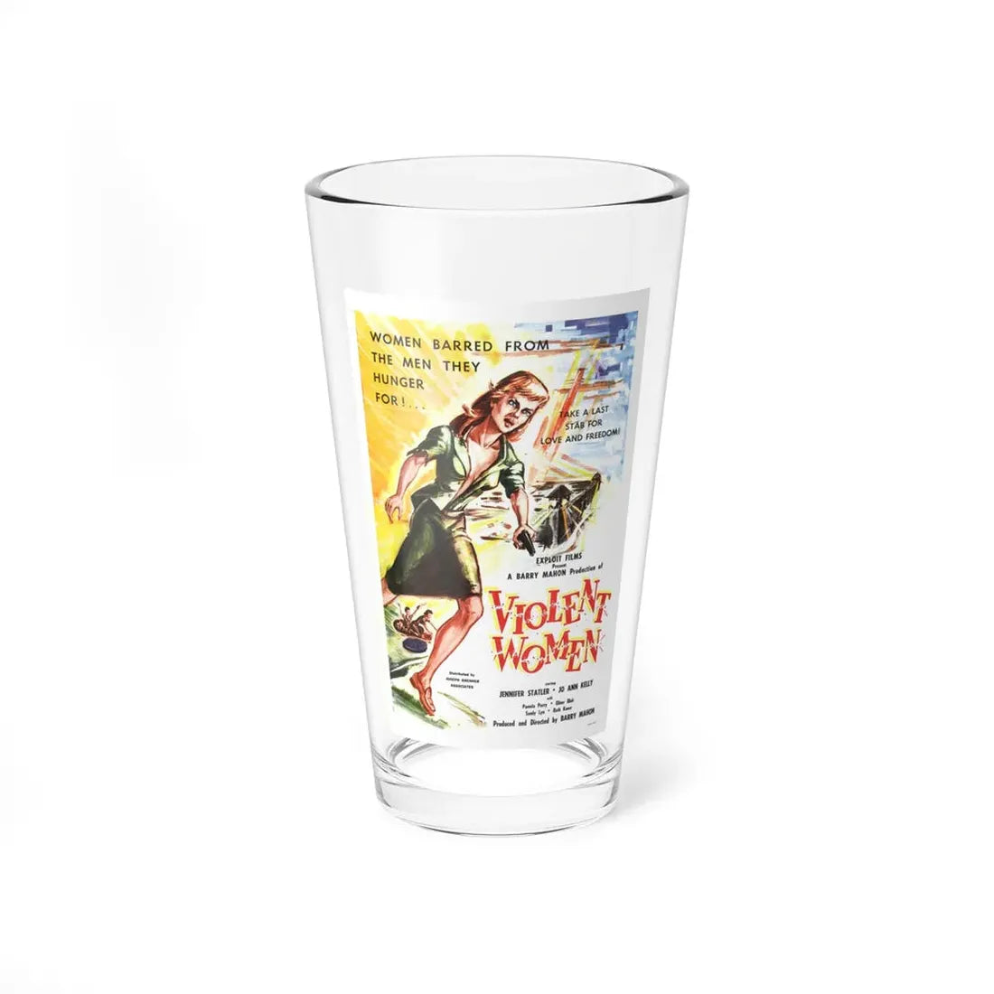 VIOLENT WOMEN 1959 Movie Poster - Pint Glass 16oz 16oz - Go Mug Yourself