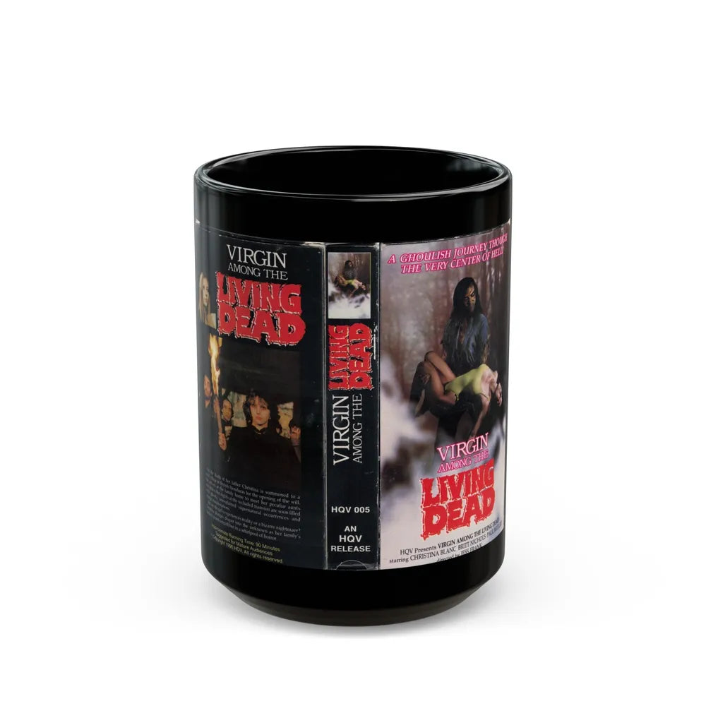 VIRGIN AMONG THE LIVING DEAD (VHS COVER) - Black Coffee Mug-15oz-Go Mug Yourself