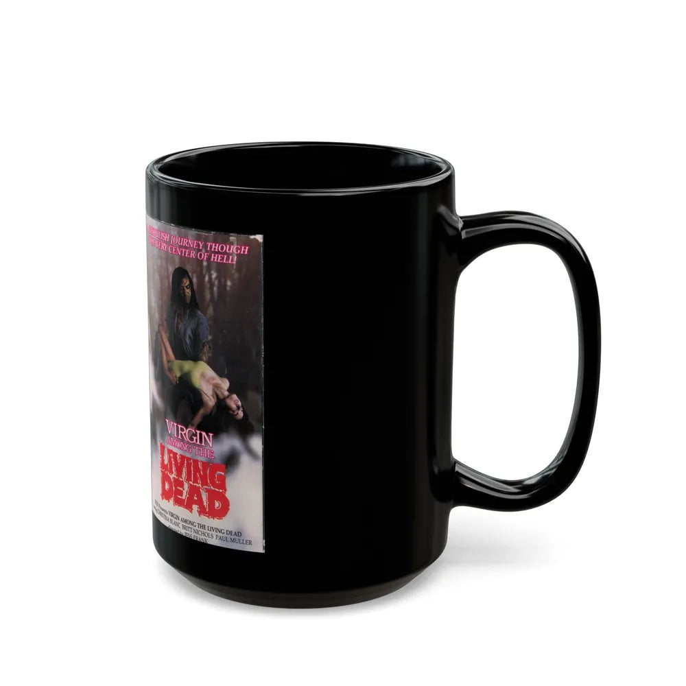 VIRGIN AMONG THE LIVING DEAD (VHS COVER) - Black Coffee Mug-Go Mug Yourself