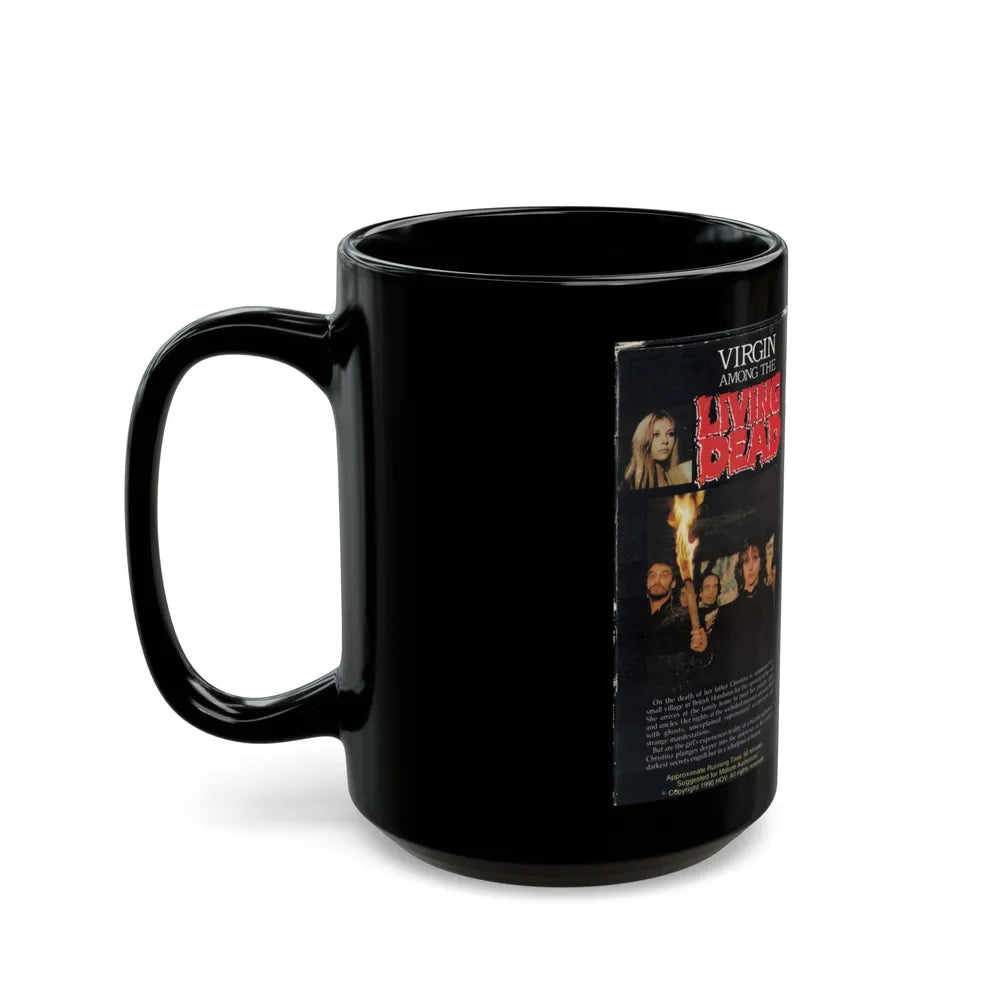 VIRGIN AMONG THE LIVING DEAD (VHS COVER) - Black Coffee Mug-Go Mug Yourself