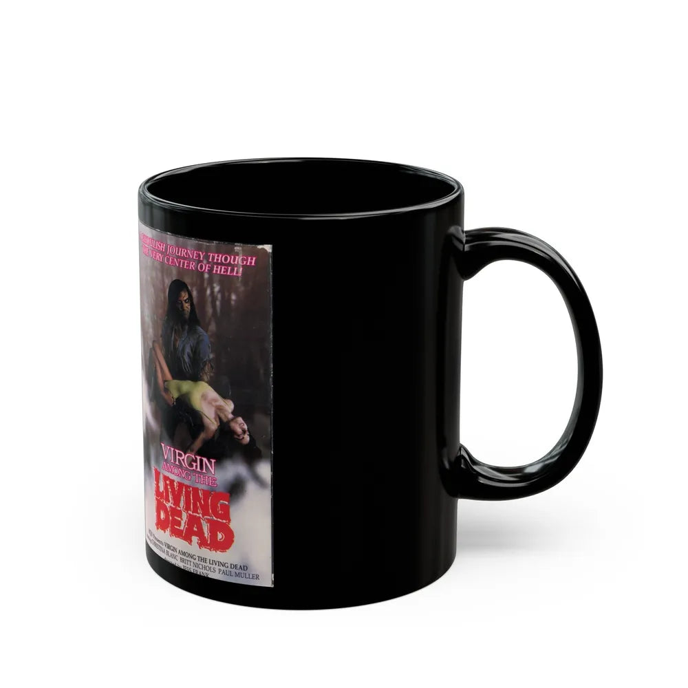 VIRGIN AMONG THE LIVING DEAD (VHS COVER) - Black Coffee Mug-Go Mug Yourself