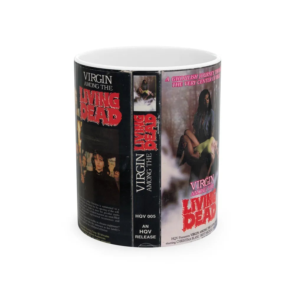 VIRGIN AMONG THE LIVING DEAD (VHS COVER) - White Coffee Mug-11oz-Go Mug Yourself