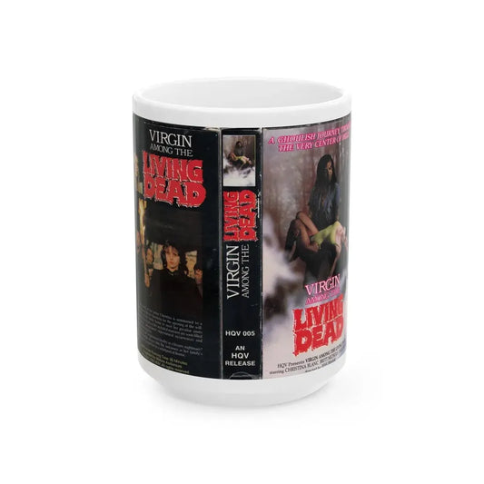 VIRGIN AMONG THE LIVING DEAD (VHS COVER) - White Coffee Mug 15oz - Go Mug Yourself