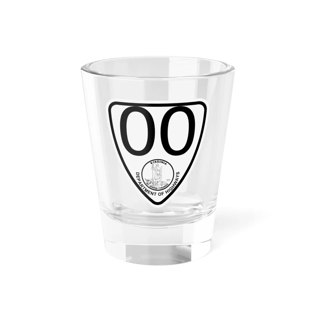 Virginia 00 1924 template (Virginia) (Road Sign) Shot Glass 1.5oz 1.5oz - Go Mug Yourself