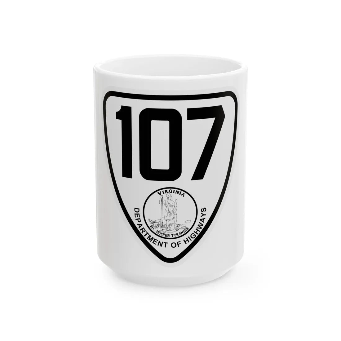 Virginia 107 1924 (Virginia) (Road Sign) White Coffee Mug 15oz - Go Mug Yourself