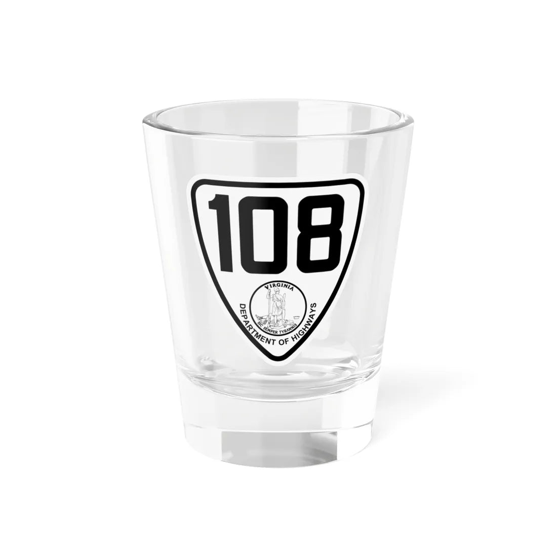 Virginia 108 1924 (Virginia) (Road Sign) Shot Glass 1.5oz 1.5oz - Go Mug Yourself