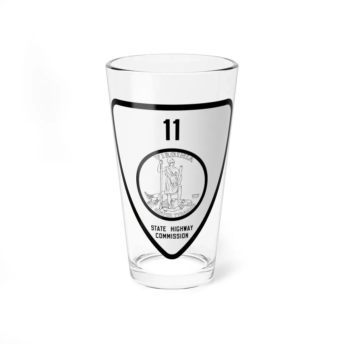 Virginia 11 1918 (Virginia) (Road Sign) Pint Glass 16oz 16oz - Go Mug Yourself