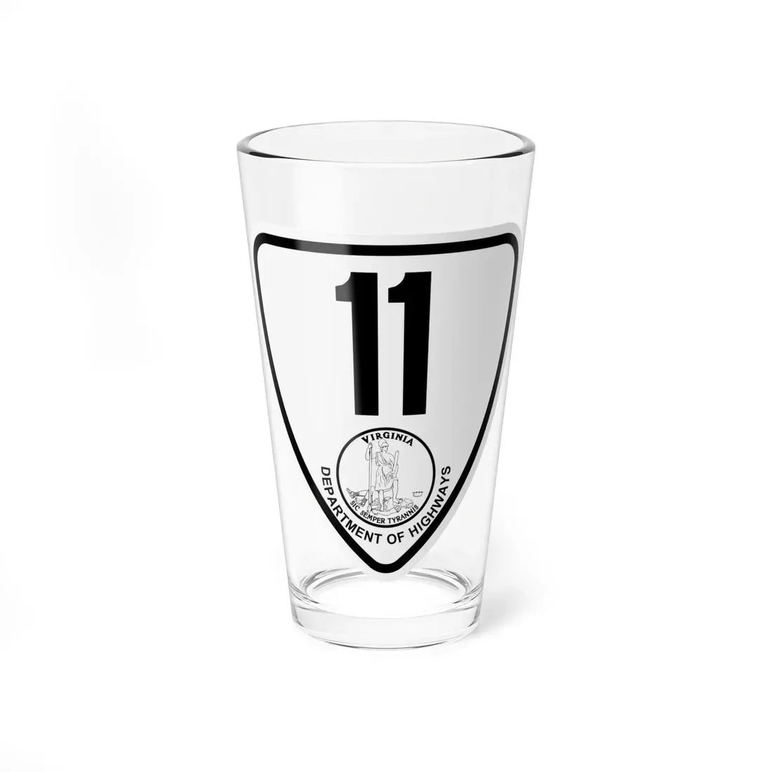 Virginia 11 1924 (Virginia) (Road Sign) Pint Glass 16oz 16oz - Go Mug Yourself