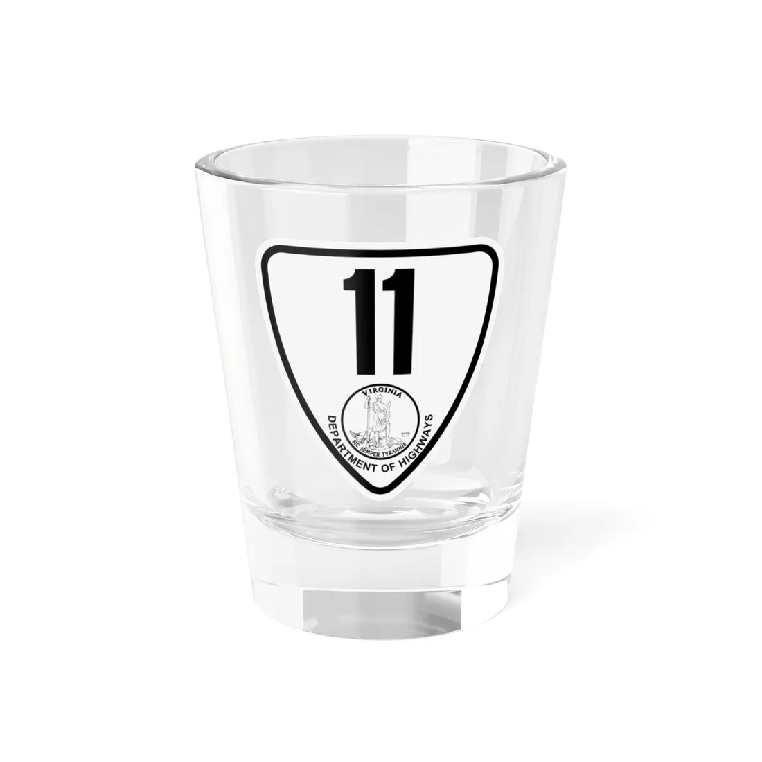 Virginia 11 1924 (Virginia) (Road Sign) Shot Glass 1.5oz 1.5oz - Go Mug Yourself