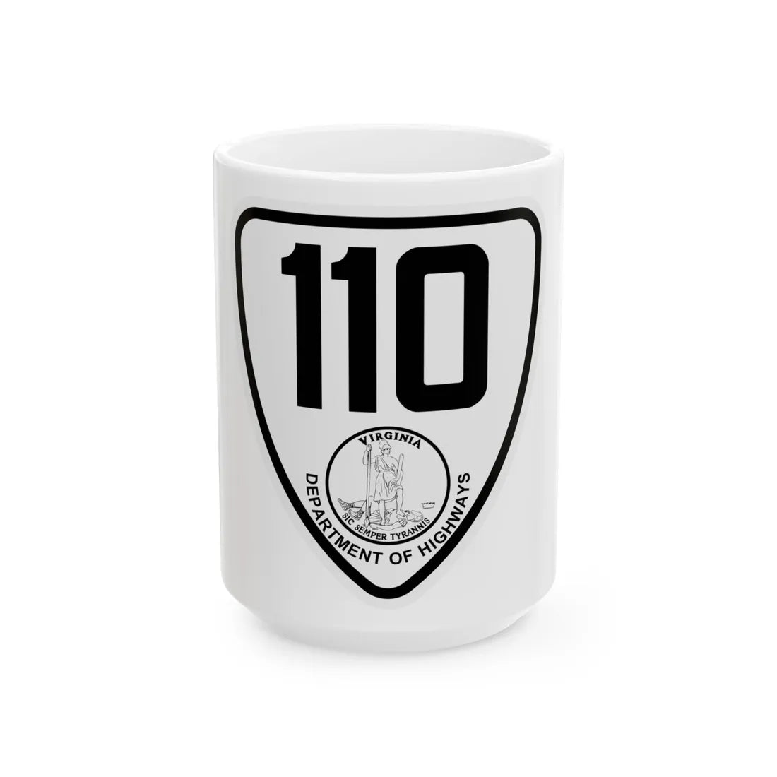 Virginia 110 1924 (Virginia) (Road Sign) White Coffee Mug 15oz - Go Mug Yourself