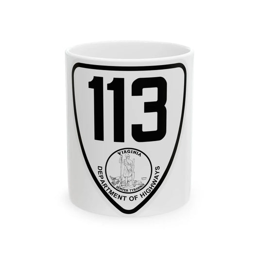 Virginia 113 1924 (Virginia) (Road Sign) White Coffee Mug 11oz - Go Mug Yourself