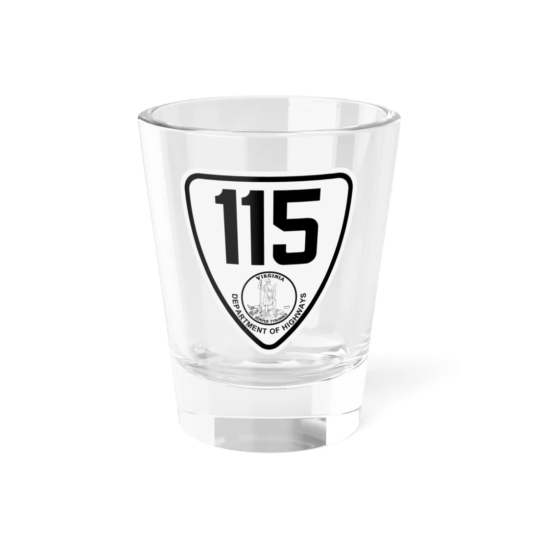 Virginia 115 1924 (Virginia) (Road Sign) Shot Glass 1.5oz 1.5oz - Go Mug Yourself