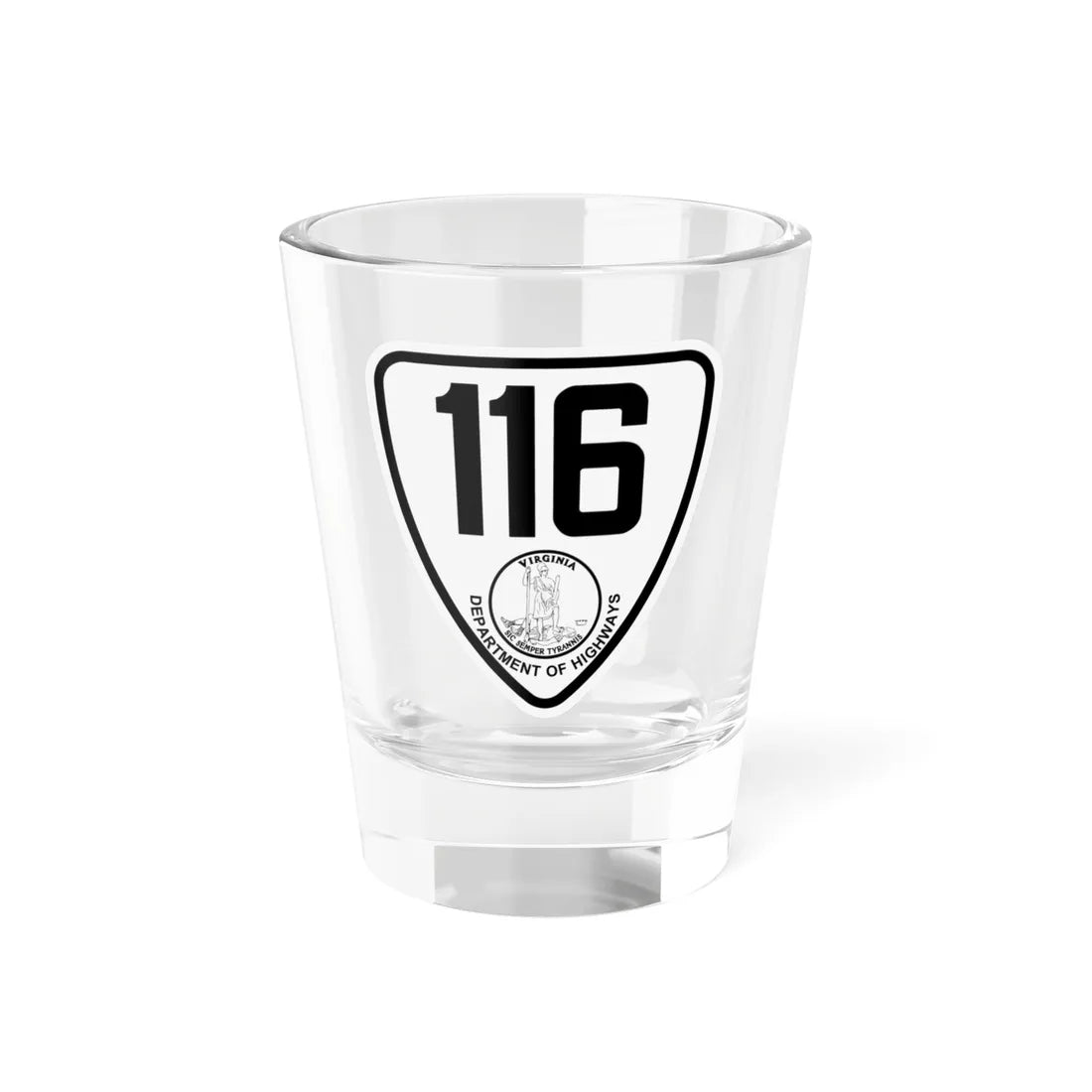 Virginia 116 1924 (Virginia) (Road Sign) Shot Glass 1.5oz 1.5oz - Go Mug Yourself