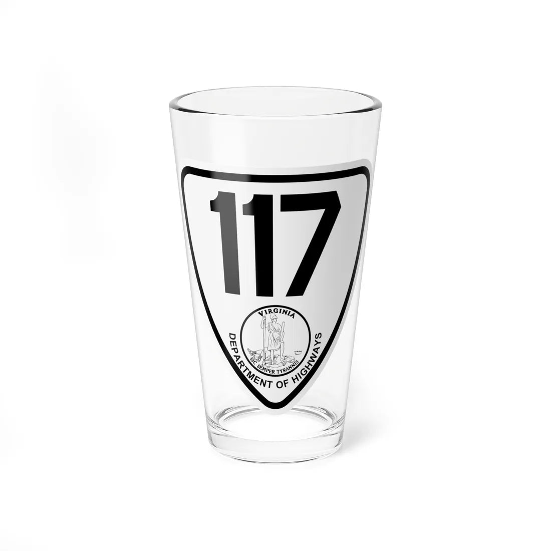 Virginia 117 1924 (Virginia) (Road Sign) Pint Glss 16oz 16oz - Go Mug Yourself