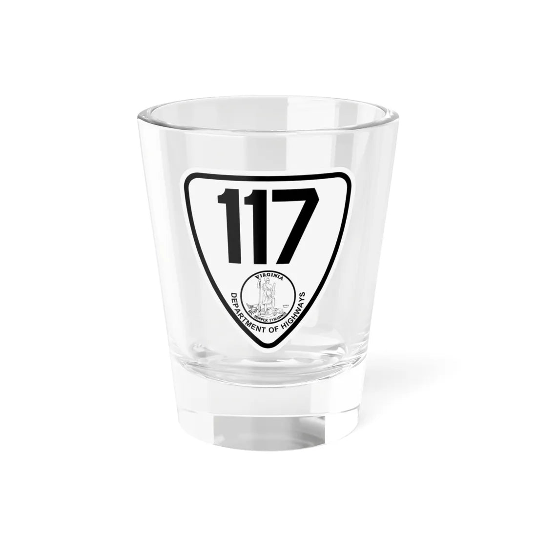 Virginia 117 1924 (Virginia) (Road Sign) Shot Glass 1.5oz 1.5oz - Go Mug Yourself