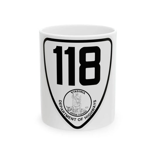 Virginia 118 1924 (Virginia) (Road Sign) White Coffee Mug 11oz - Go Mug Yourself