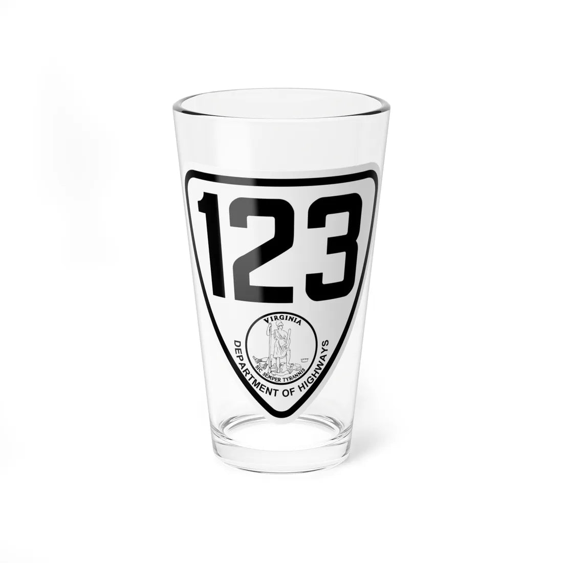 Virginia 123 1924 (Virginia) (Road Sign) Pint Glss 16oz 16oz - Go Mug Yourself