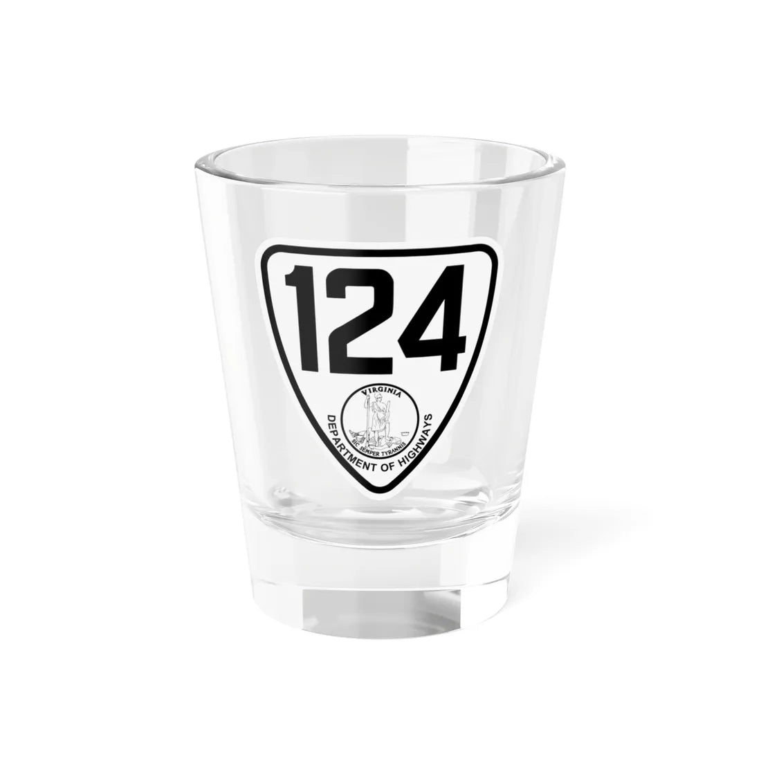 Virginia 124 1924 (Virginia) (Road Sign) Shot Glass 1.5oz 1.5oz - Go Mug Yourself
