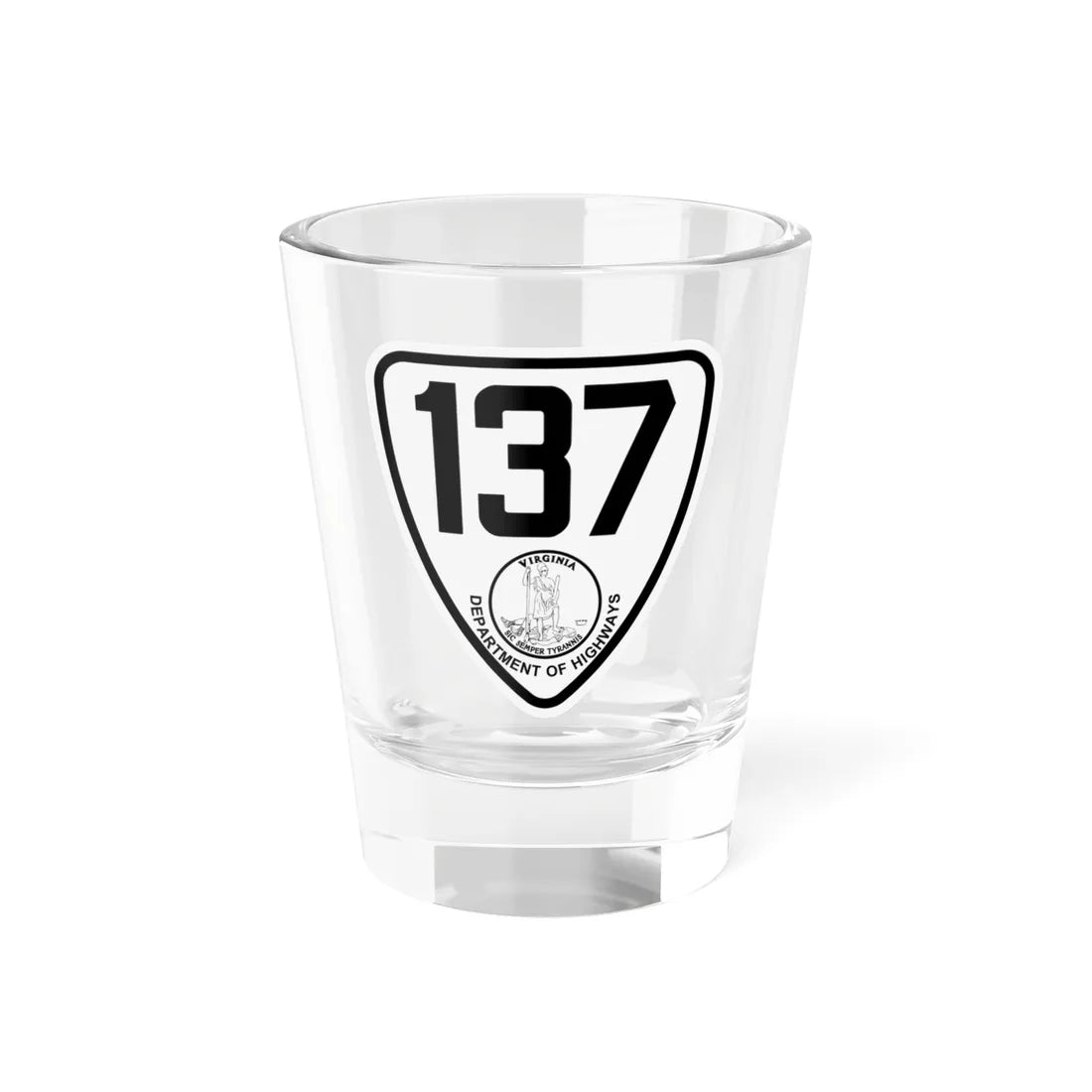 Virginia 137 1924 (Virginia) (Road Sign) Shot Glass 1.5oz 1.5oz - Go Mug Yourself