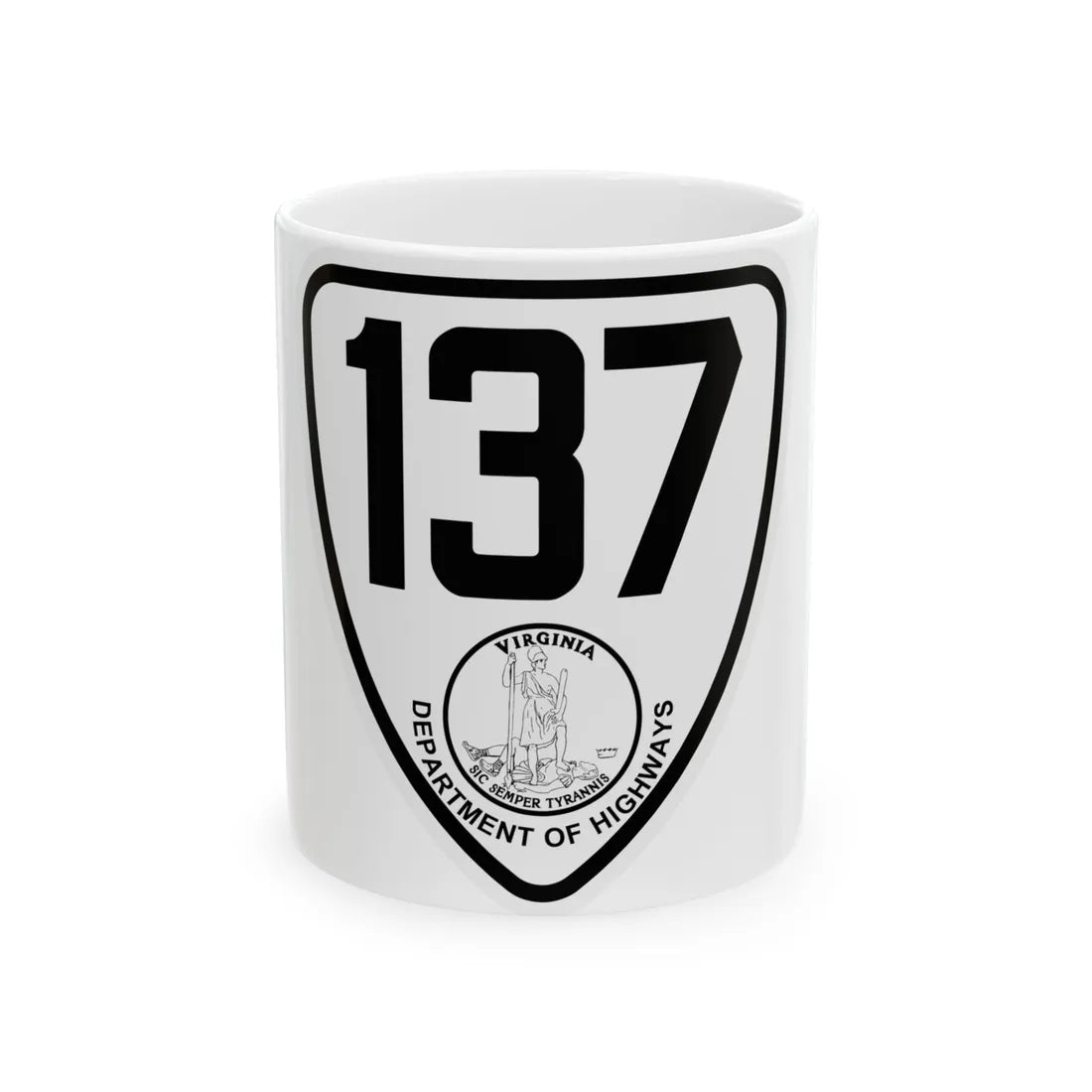 Virginia 137 1924 (Virginia) (Road Sign) White Coffee Mug 11oz - Go Mug Yourself