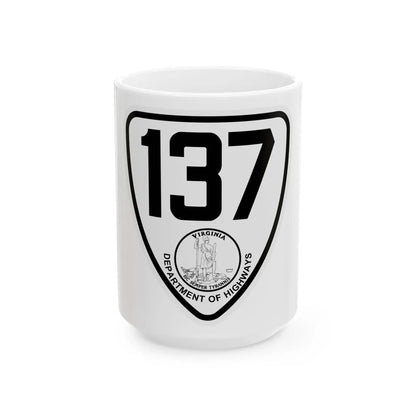 Virginia 137 1924 (Virginia) (Road Sign) White Coffee Mug 15oz - Go Mug Yourself