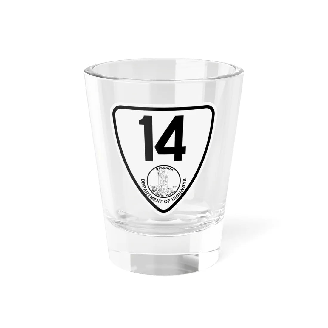 Virginia 14 1924 (Virginia) (Road Sign) Shot Glass 1.5oz 1.5oz - Go Mug Yourself