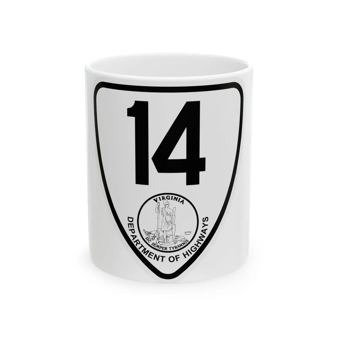 Virginia 14 1924 (Virginia) (Road Sign) White Coffee Mug 11oz - Go Mug Yourself