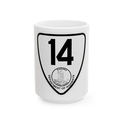 Virginia 14 1924 (Virginia) (Road Sign) White Coffee Mug 15oz - Go Mug Yourself