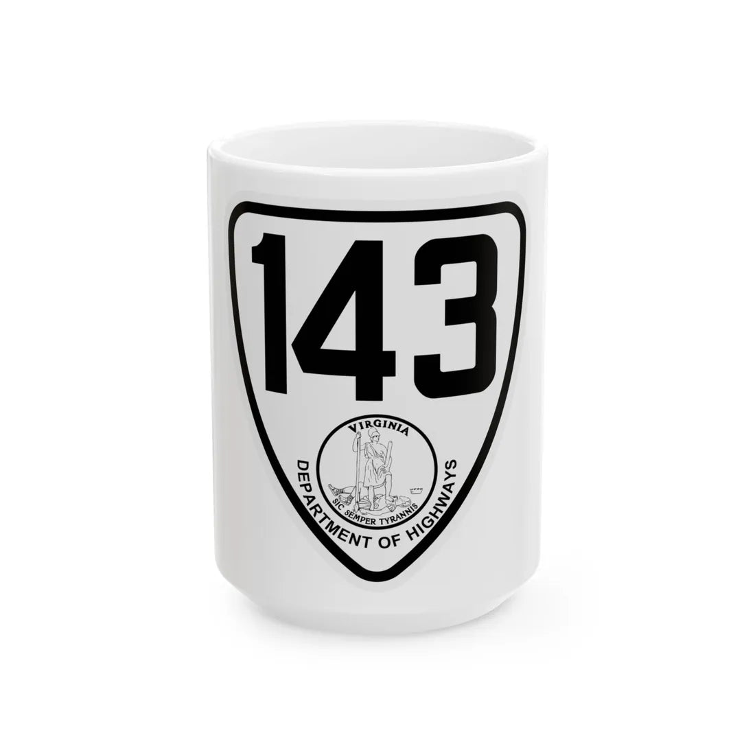 Virginia 143 1924 (Virginia) (Road Sign) White Coffee Mug 15oz - Go Mug Yourself