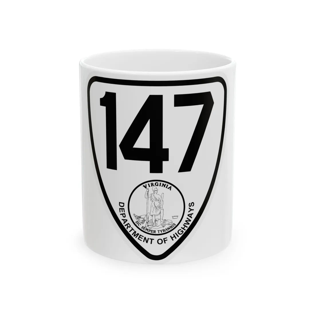 Virginia 147 1924 (Virginia) (Road Sign) White Coffee Mug 11oz - Go Mug Yourself